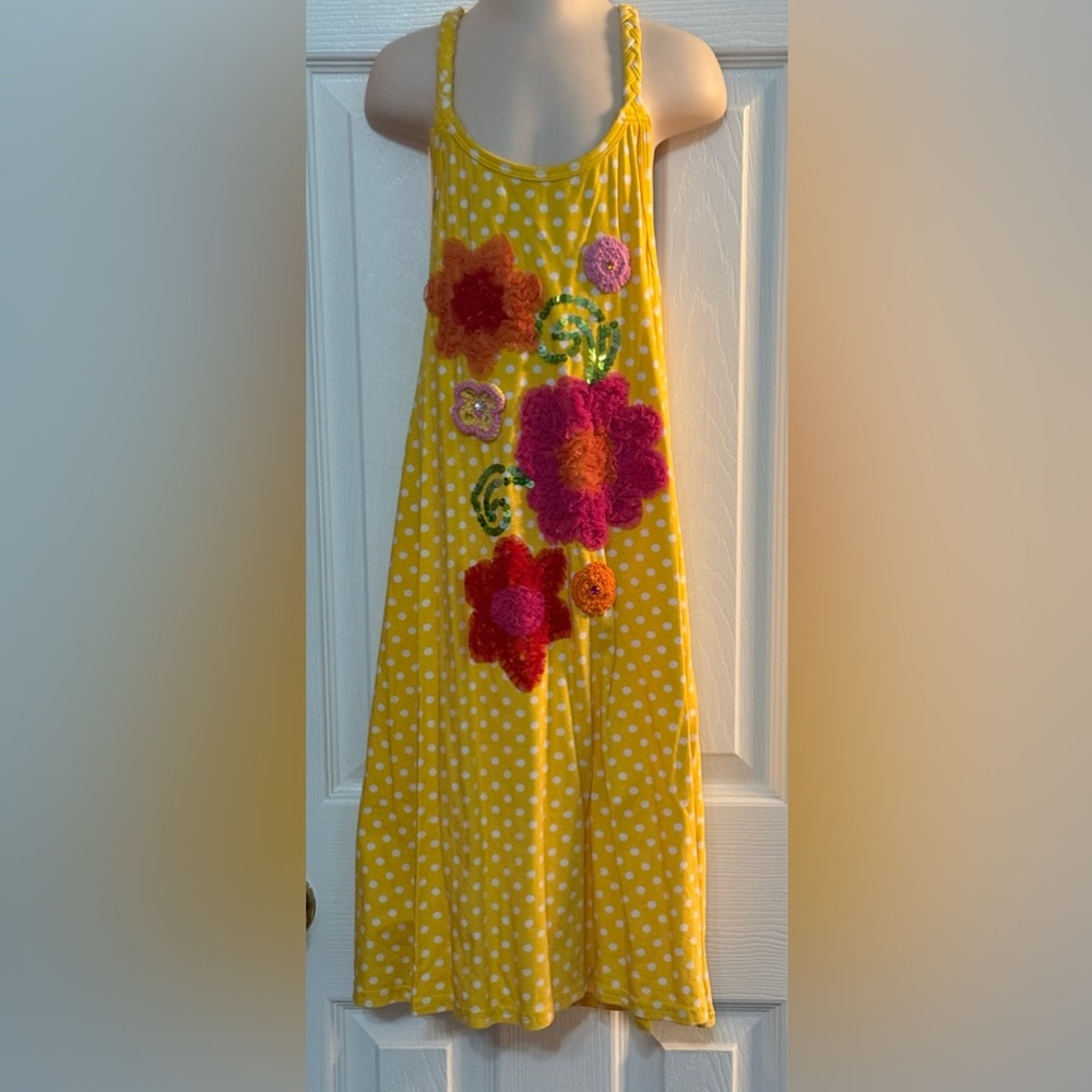 Havengirl yellow Polka Dot Dress Sz M 10/12